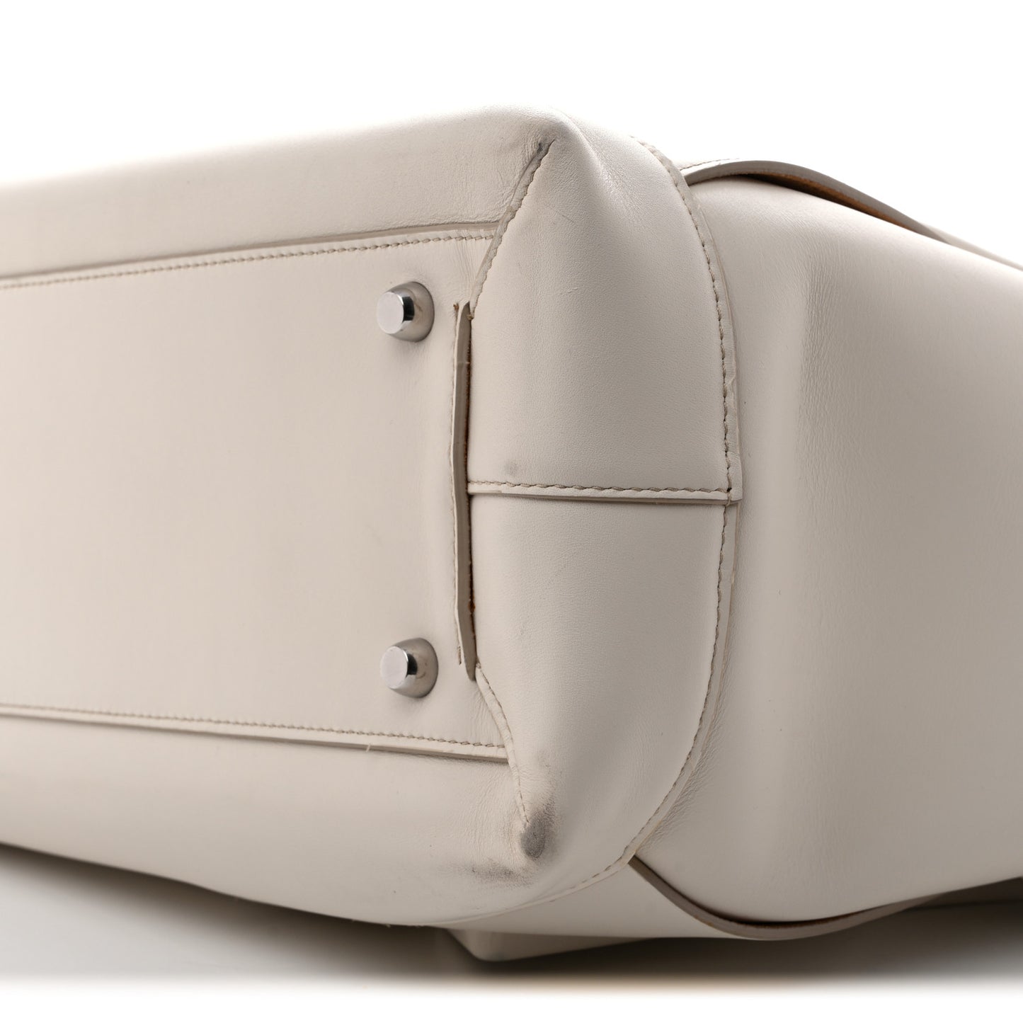 French Calfskin Maxi Intrecciato Large Arco  Bianco