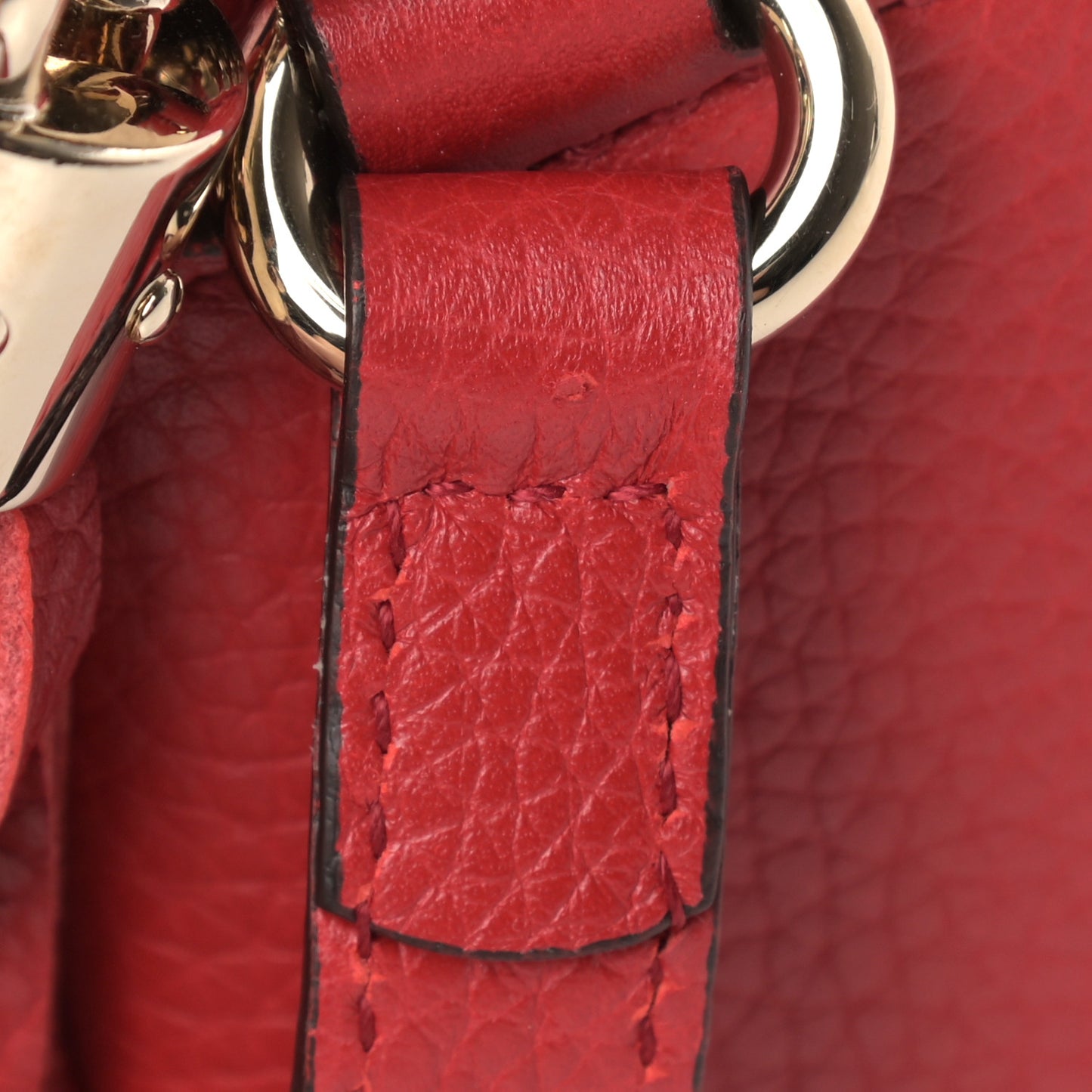 Pebbled Calfskin Small Soho Disco Bag Tabasco Red