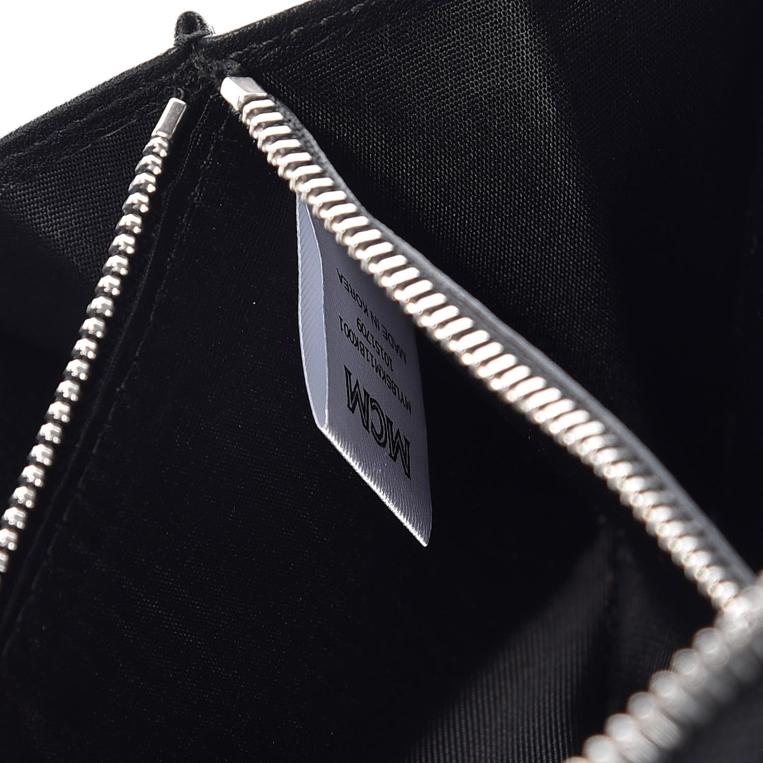 MCM Calfskin Ottomar Monogram Klara Zip Wallet Black 8 of 11