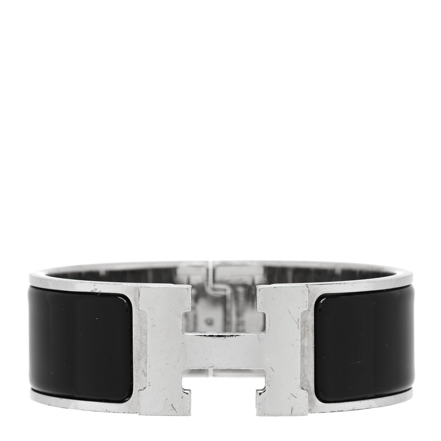 Hermes Enamel Wide Clic Clac H Bracelet PM Black 1 of 3