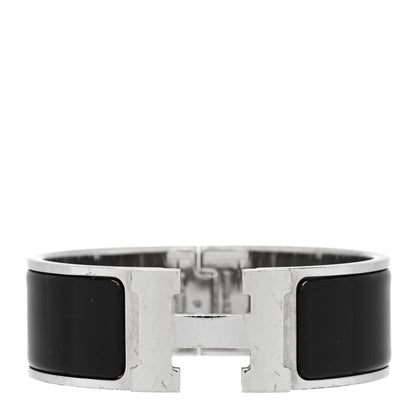 Hermes Enamel Wide Clic Clac H Bracelet PM Black 1 of 3