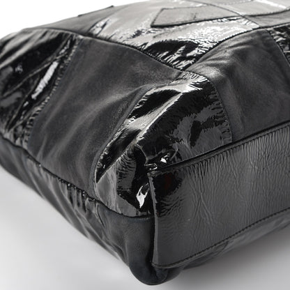 Chanel Patent Calfskin Patchwork Brooklyn Tote Black 8 of 13
