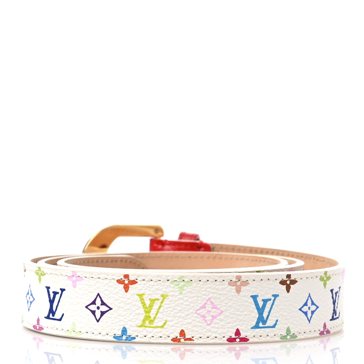 Monogram Multicolor Belt 85 34 White Red