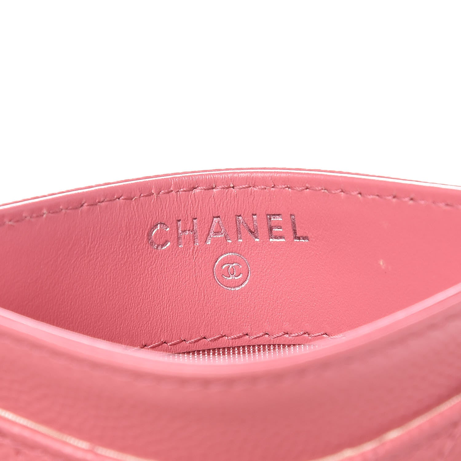 Chanel Caviar Chevron Quilted Card Holder Pink 6 of 9