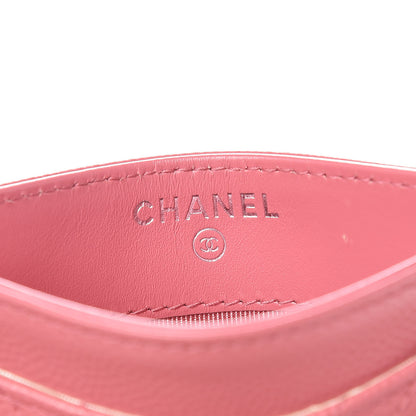 Chanel Caviar Chevron Quilted Card Holder Pink 6 of 9