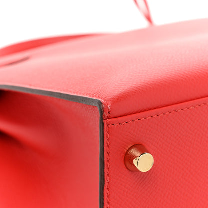 Hermes Epsom Kelly Sellier 28 Rouge Tomate 13 of 16