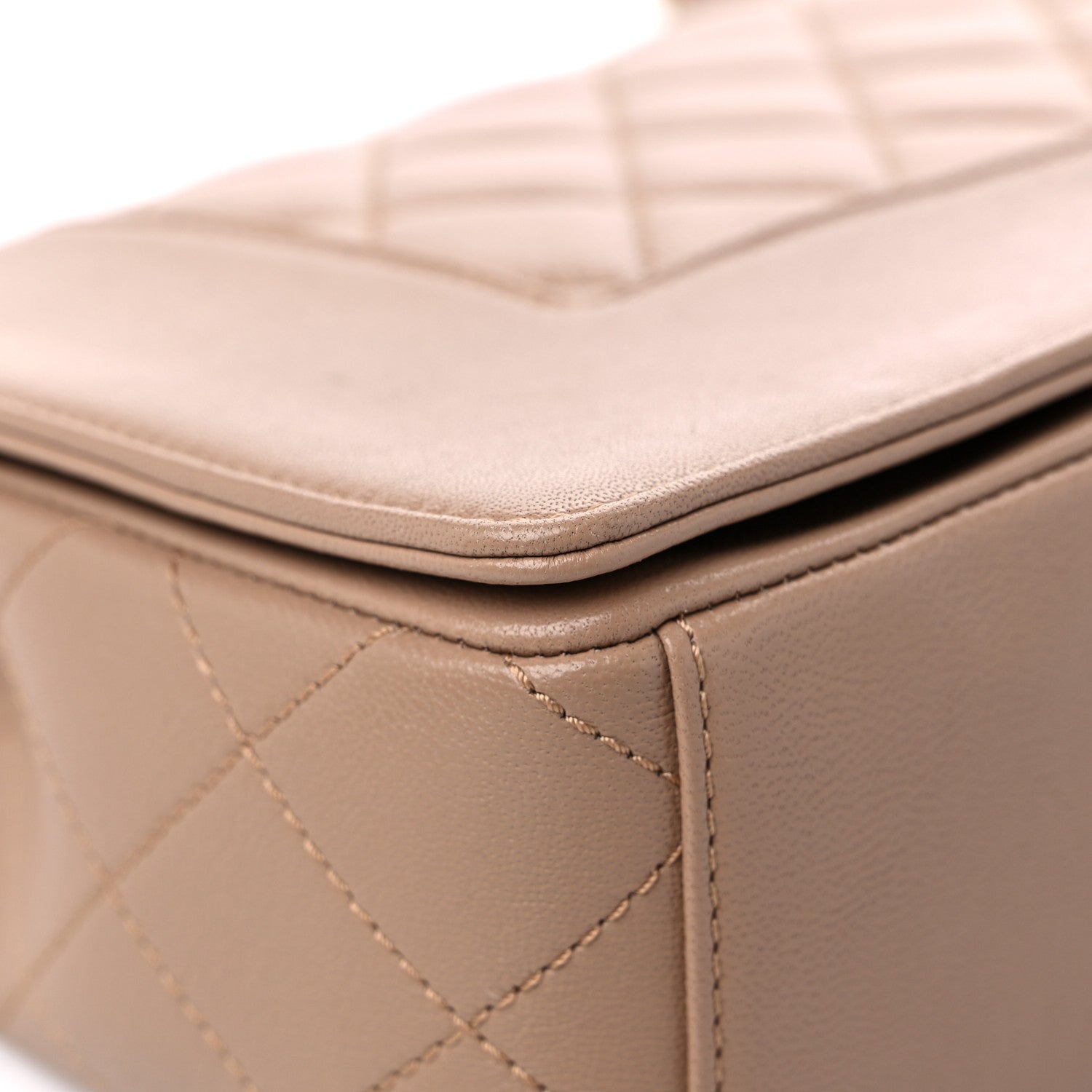 Chanel Sheepskin Quilted Vintage Mademoiselle Flap Beige 8 of 13