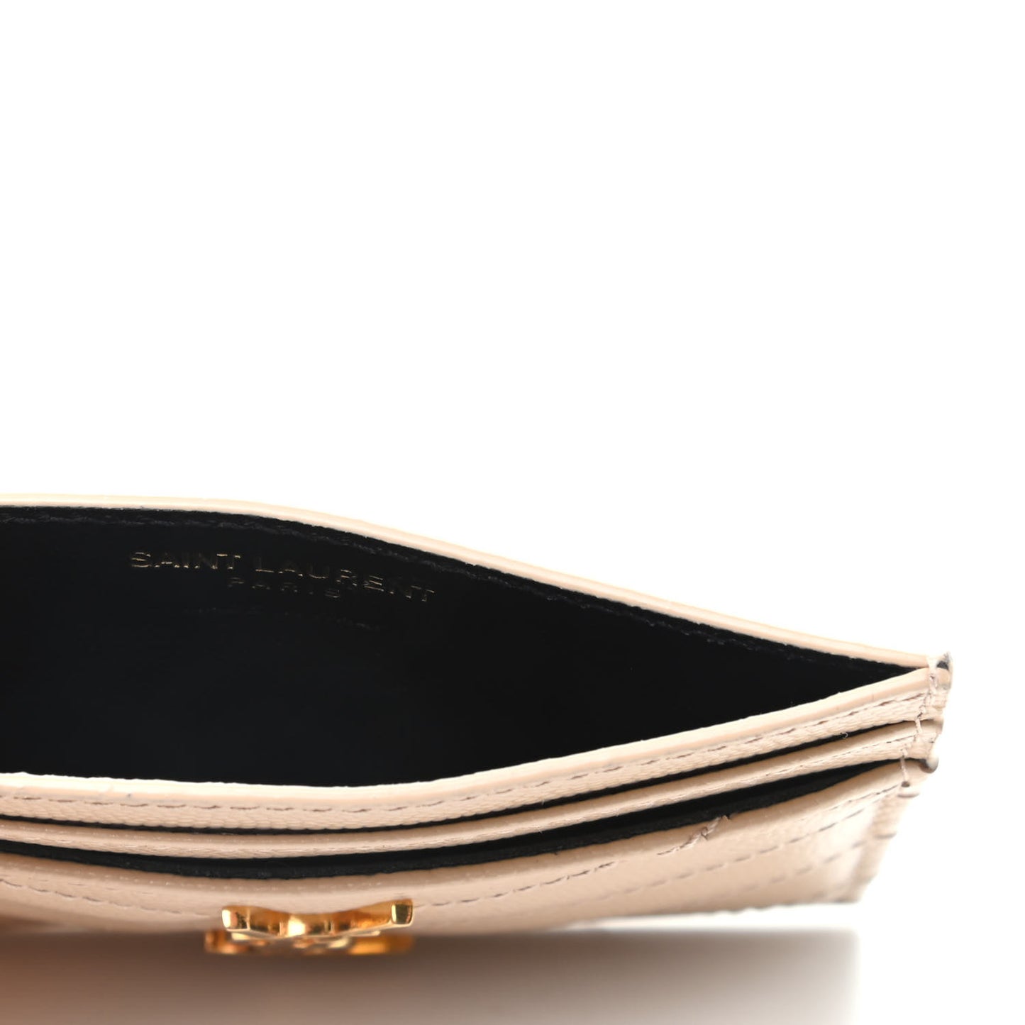 Grain De Poudre Matelasse Chevron Monogram Credit Card Case Cork