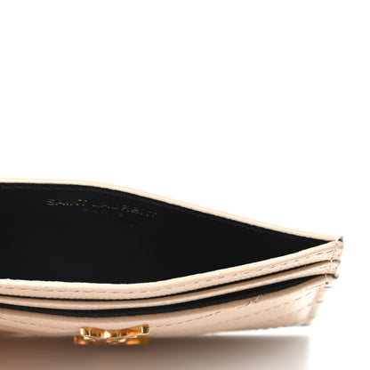 Saint Laurent Grain De Poudre Matelasse Chevron Monogram Credit Card Case Cork 5 of 7