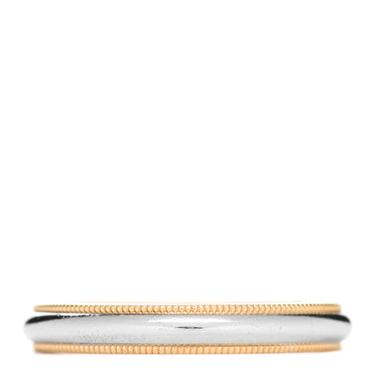 Tiffany Platinum 18K Yellow Gold 3mm Milgrain Wedding Band Ring 57 8 1 of 5