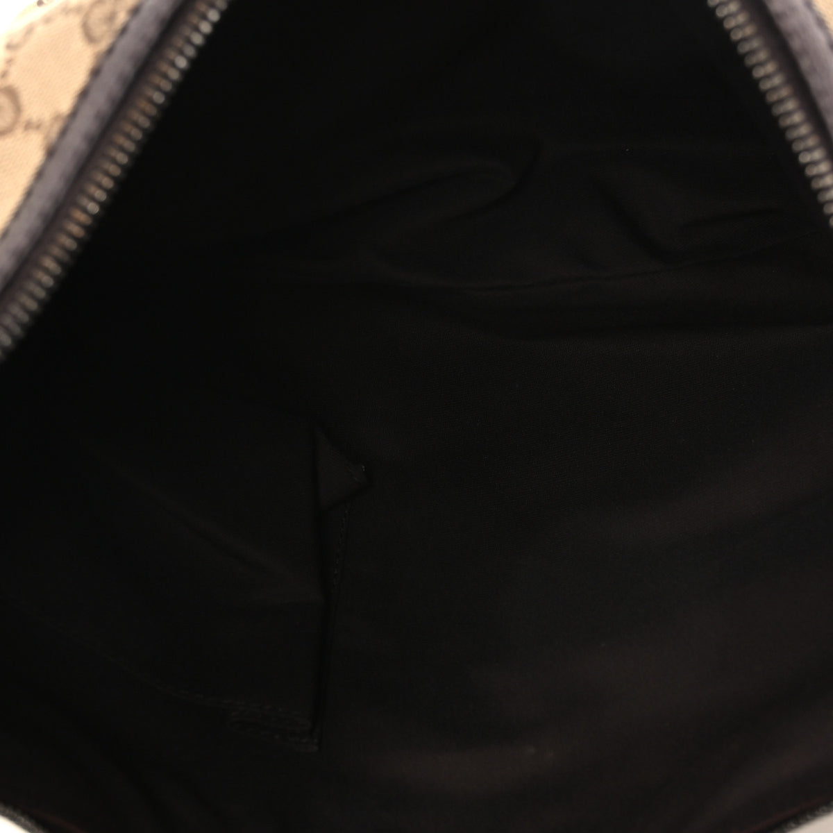 Monogram Web Medium Half Moon Hobo Dark Brown