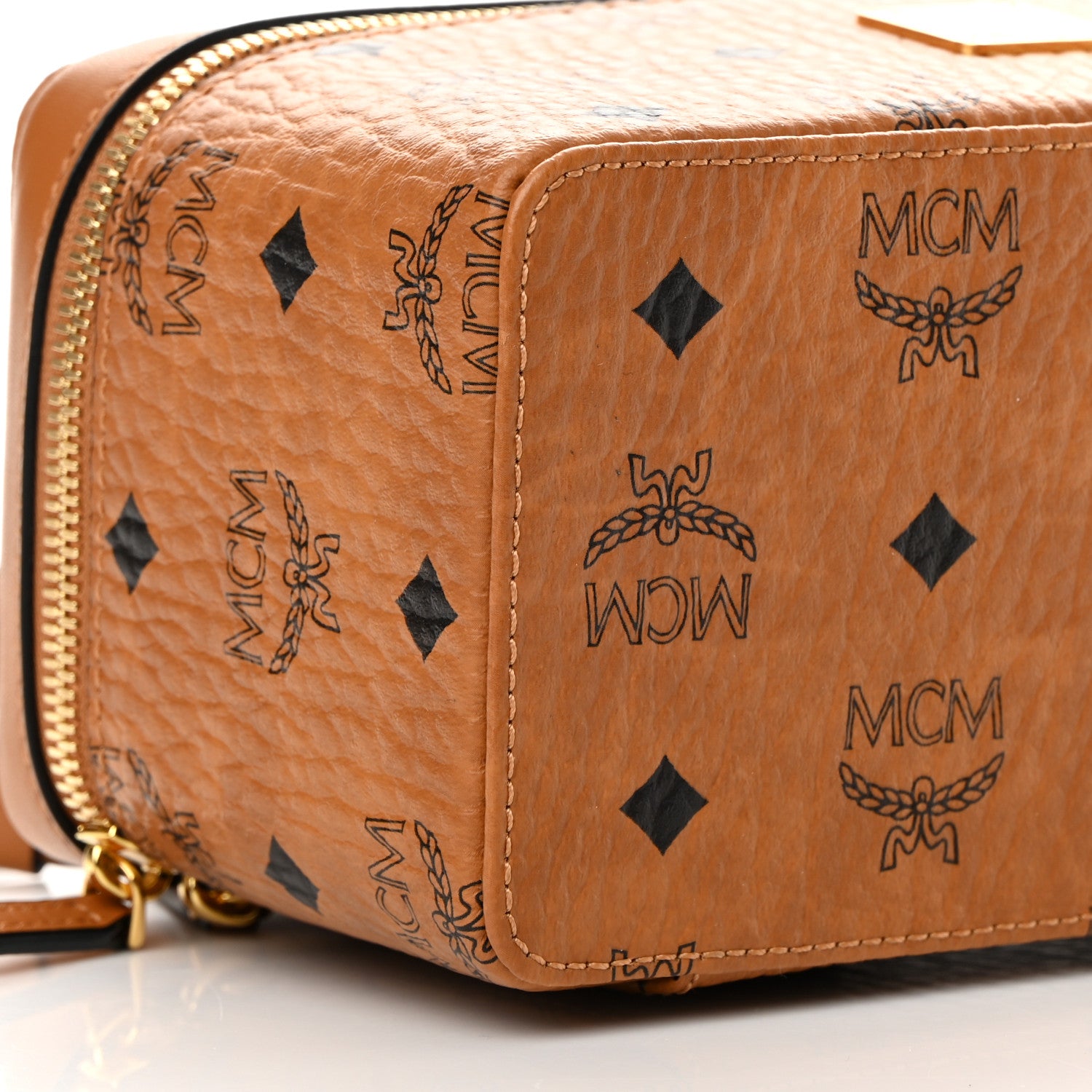 MCM Visetos Vanity Case Cognac 9 of 10