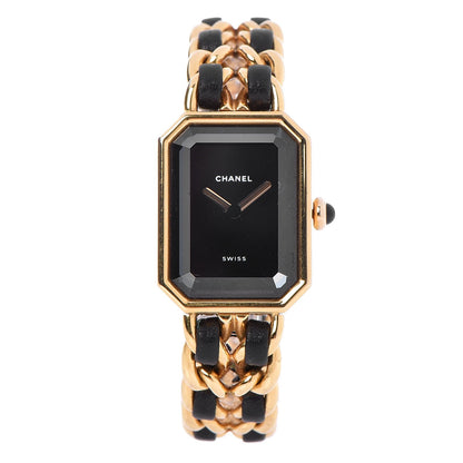 Chanel Stainless Steel Lambskin 20mm Chain Premiere Quartz Watch Gold M 1 of 8