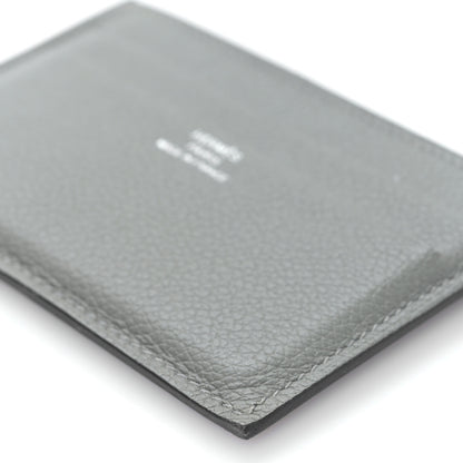 Hermes Evercolor Citizen Twill Card Case Gris Meyer Bleu De France 9 of 9