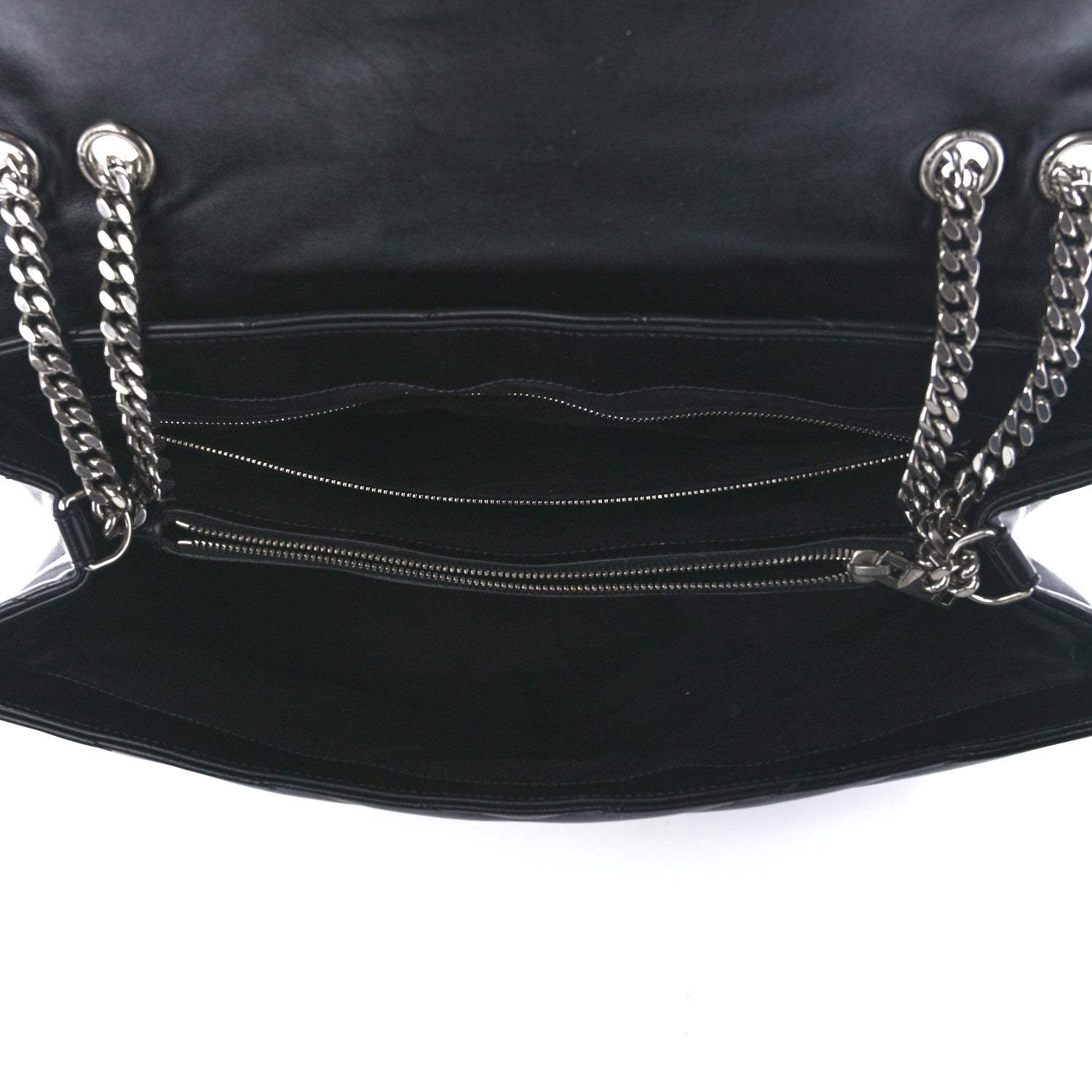Saint Laurent Calfskin Y Quilted Monogram Large Loulou Chain Satchel Black 5 of 13