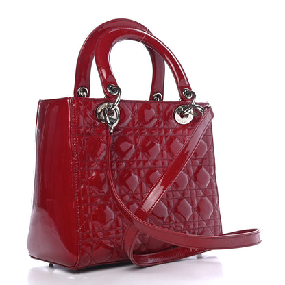 Christian Dior Patent Cannage Medium Lady Dior Red 2 of 5