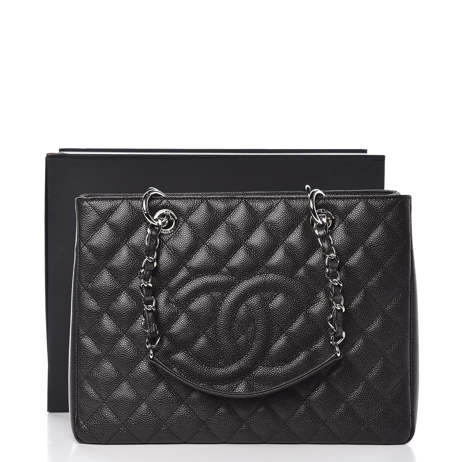Chanel Caviar Quilted Grand Shopping Tote GST Dark Navy Blue 8 of 8