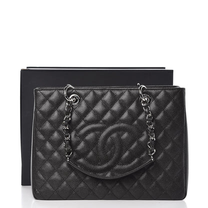 Chanel Caviar Quilted Grand Shopping Tote GST Dark Navy Blue 8 of 8