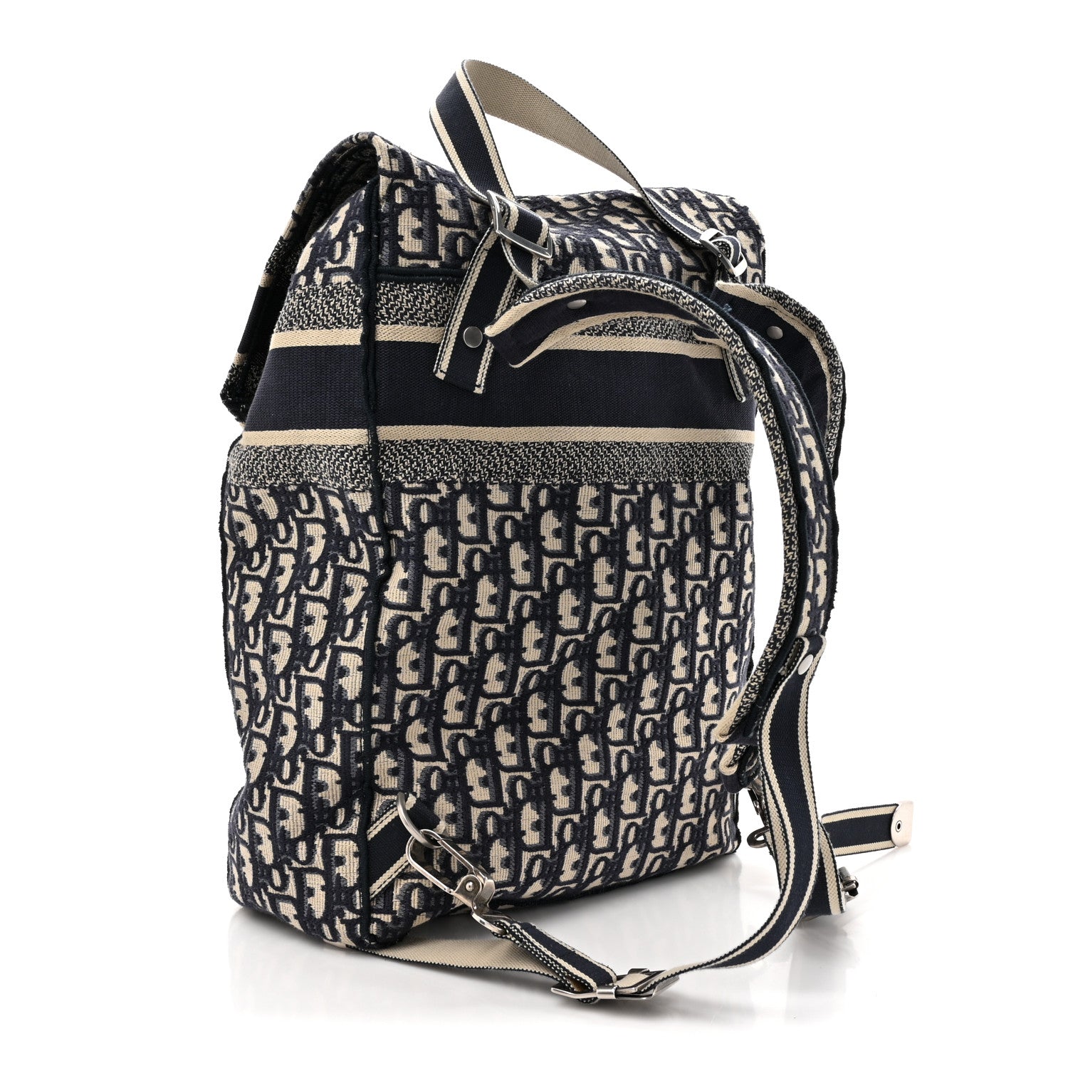 Christian Dior Oblique Backpack Blue White 3 of 12