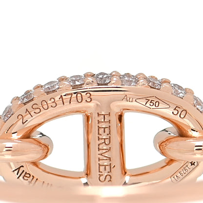 Hermes 18K Rose Gold Diamond Farandole Ring 50 5.25 5 of 6
