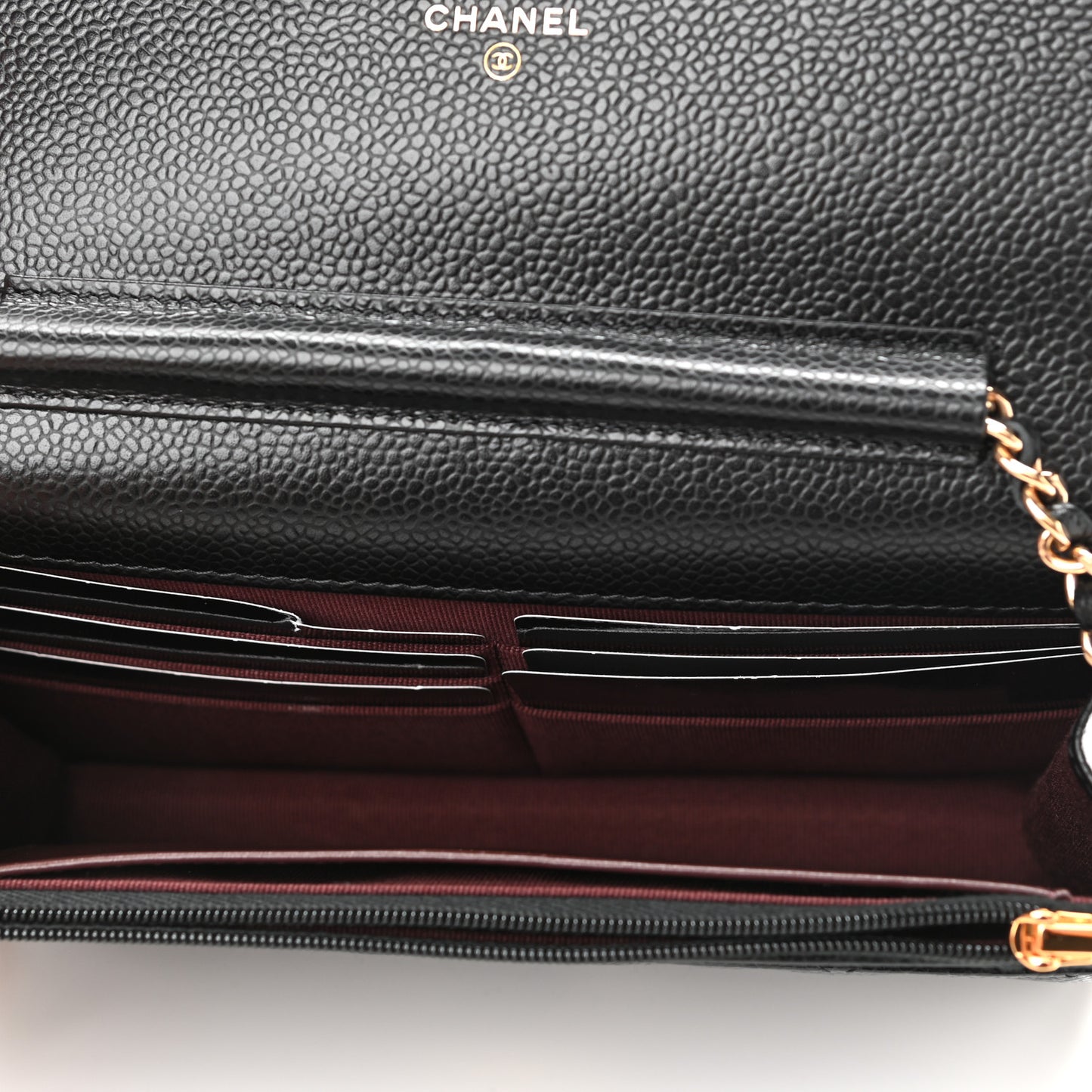 Caviar Quilted Wallet On Chain WOC Black