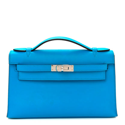 Hermes Swift Kelly Pochette Clutch Bleu Frida 1 of 12