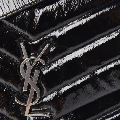 Saint Laurent Patent Y Quilted Monogram Medium Loulou Chain Satchel Black 10 of 11