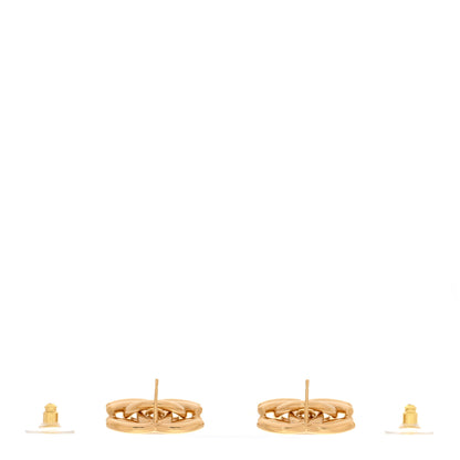 Chanel Metal Double CC Interlock Earrings Gold 3 of 5