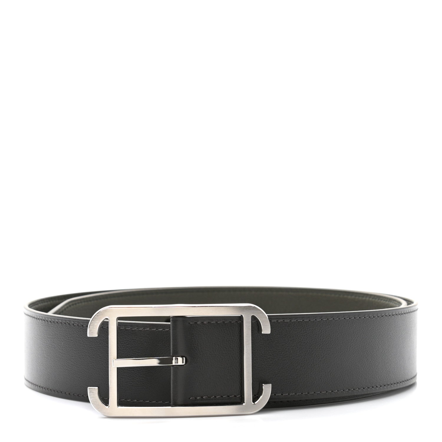 Hermes Box Togo 32mm Quentin Belt 95 Black Chocolate 1 of 7