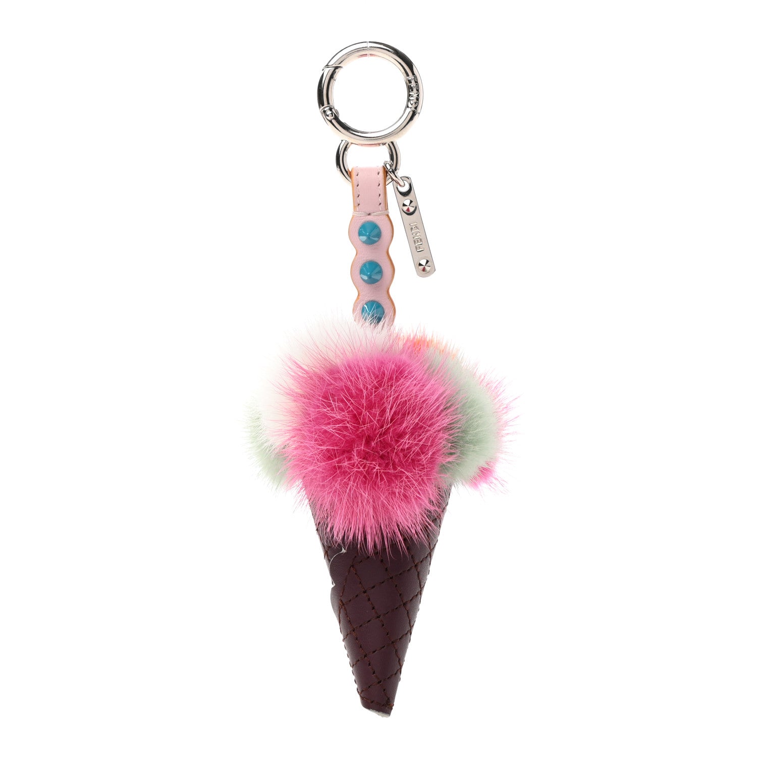 Fendi Mink Fur Calfskin Fun Fair Bag Charm Multicolor 1 of 4