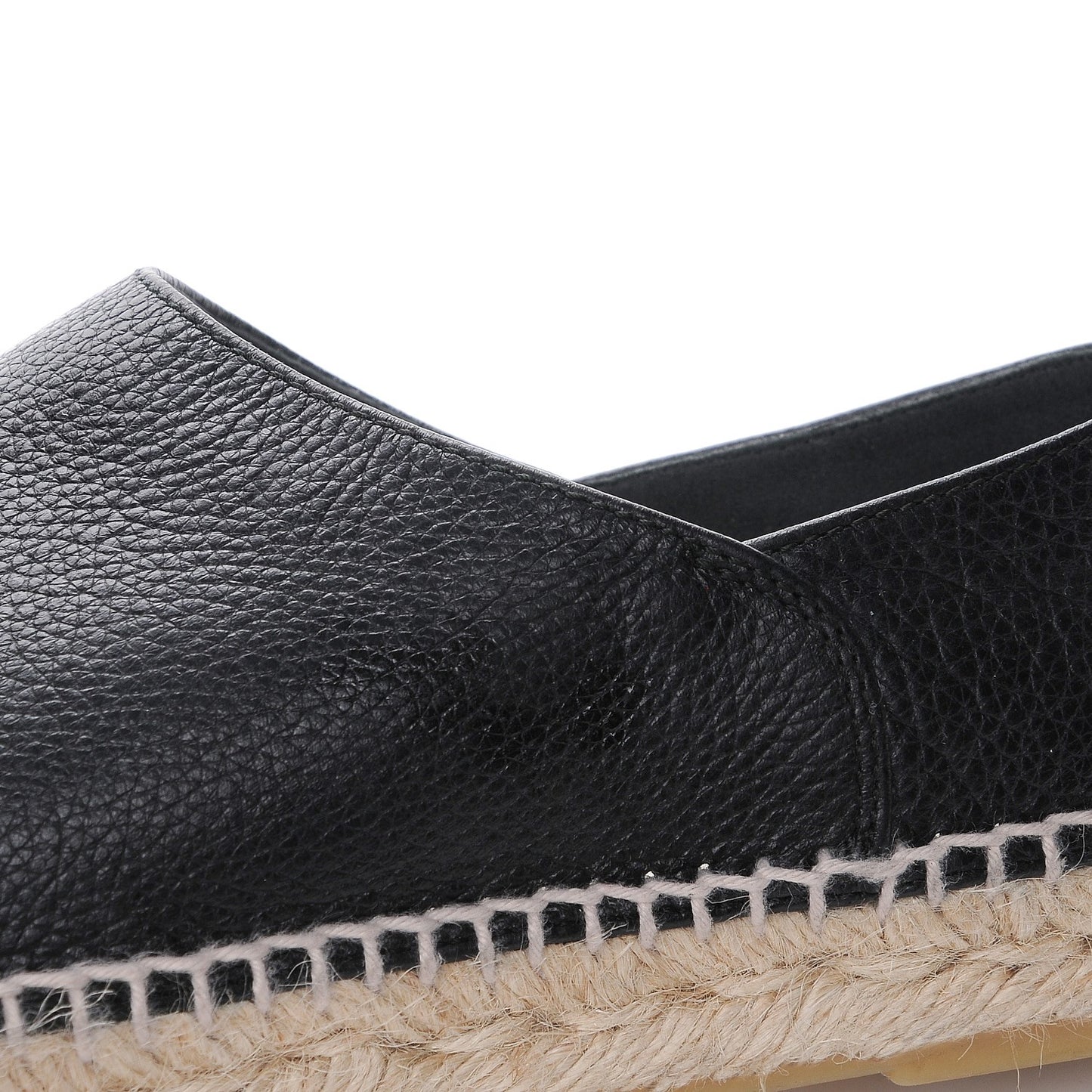 Grained Calfskin CC Espadrilles 39 Black