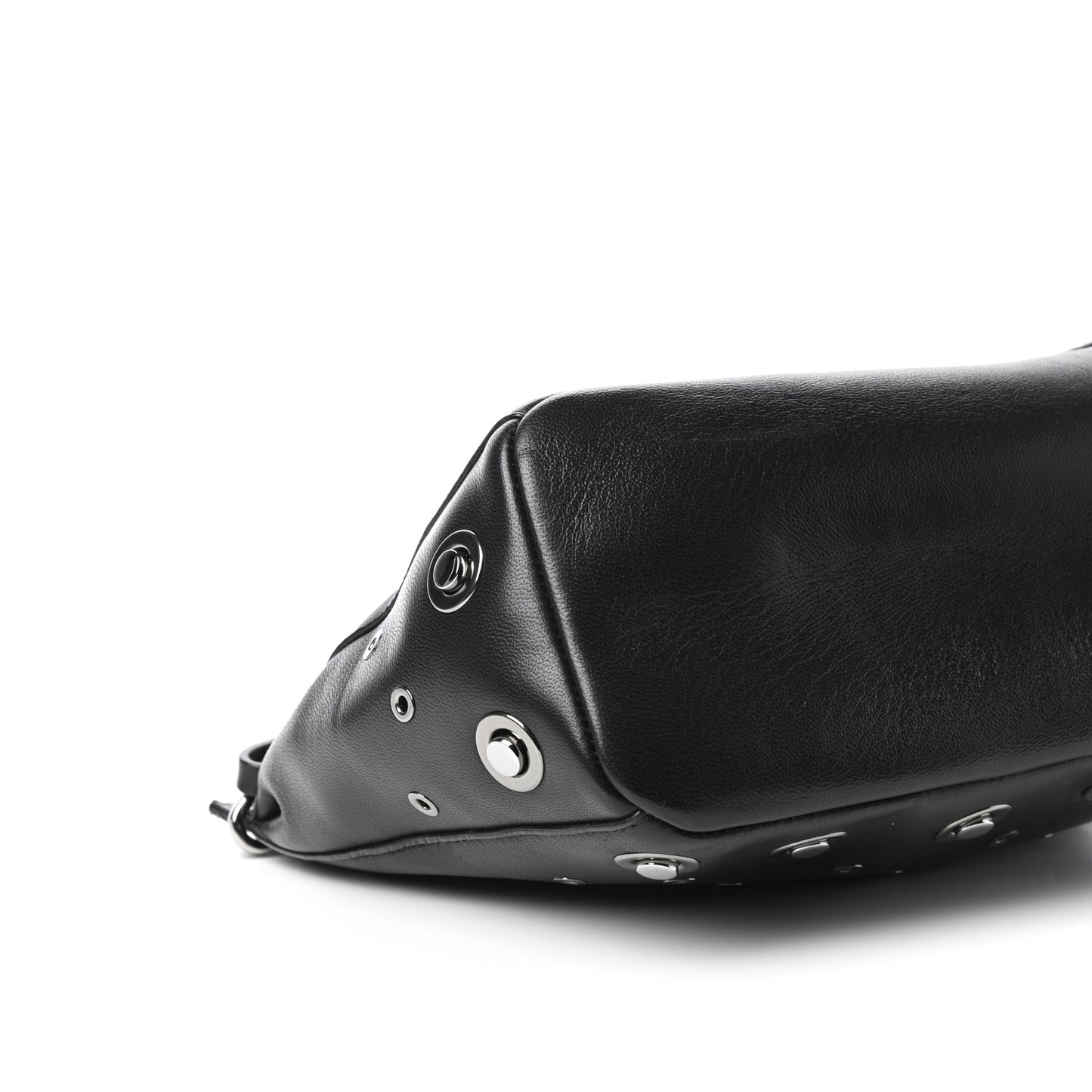 Nappa Grommet Mini Raven Hobo Black