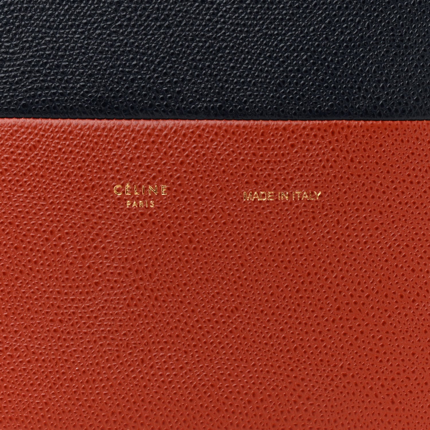Celine Grained Calfskin Small Vertical Bi-Cabas Navy Terracotta 8 of 12