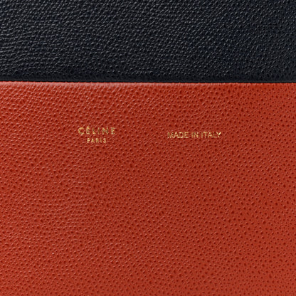 Celine Grained Calfskin Small Vertical Bi-Cabas Navy Terracotta 8 of 12