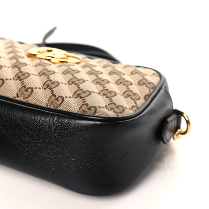 Gucci Monogram Matelasse Diagonal Small GG Marmont Chain Shoulder Bag Beige Black 9 of 9