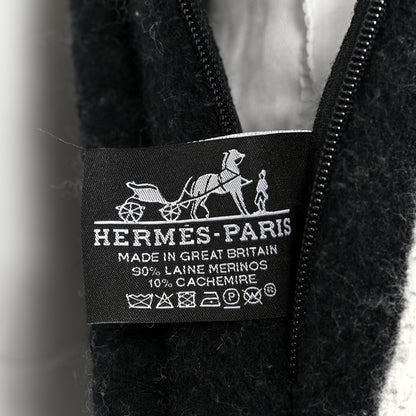 Hermes Wool Cashmere Avalon III Pillow PM Ecru Black 3 of 3