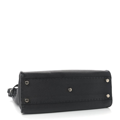 Fendi Cuoio Romano Selleria Bi-Color Medium Peekaboo Iconic Satchel Black Mou 4 of 9
