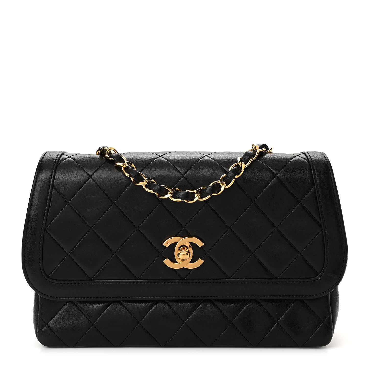 Chanel Lambskin Quilted Small Single Flap Black 1 of 11