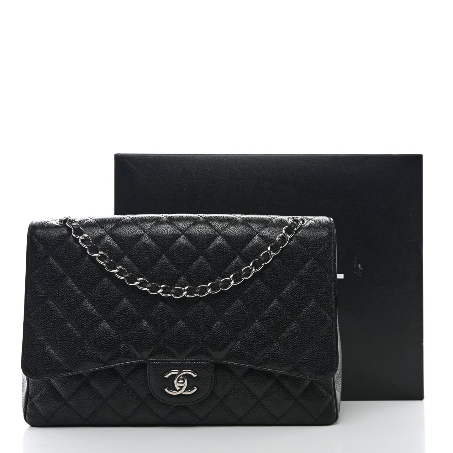 Caviar Quilted Maxi Single Flap Black