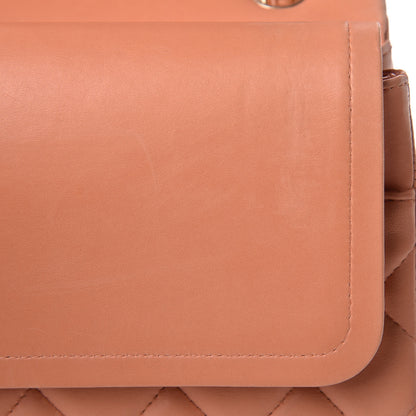 Chanel Lambskin Quilted Jumbo Double Flap Light Orange 19 of 37