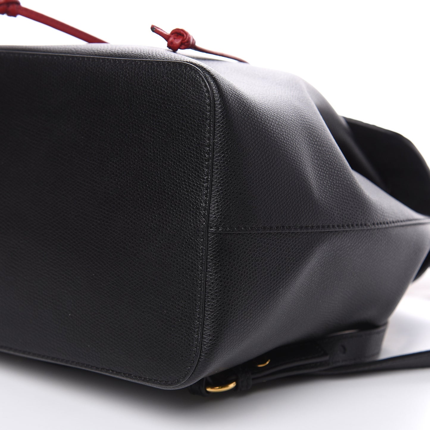 Vitello Cruise Bi-Color FF 1974 Embossed F is Fendi Drawstring Backpack Black Fragola Maya