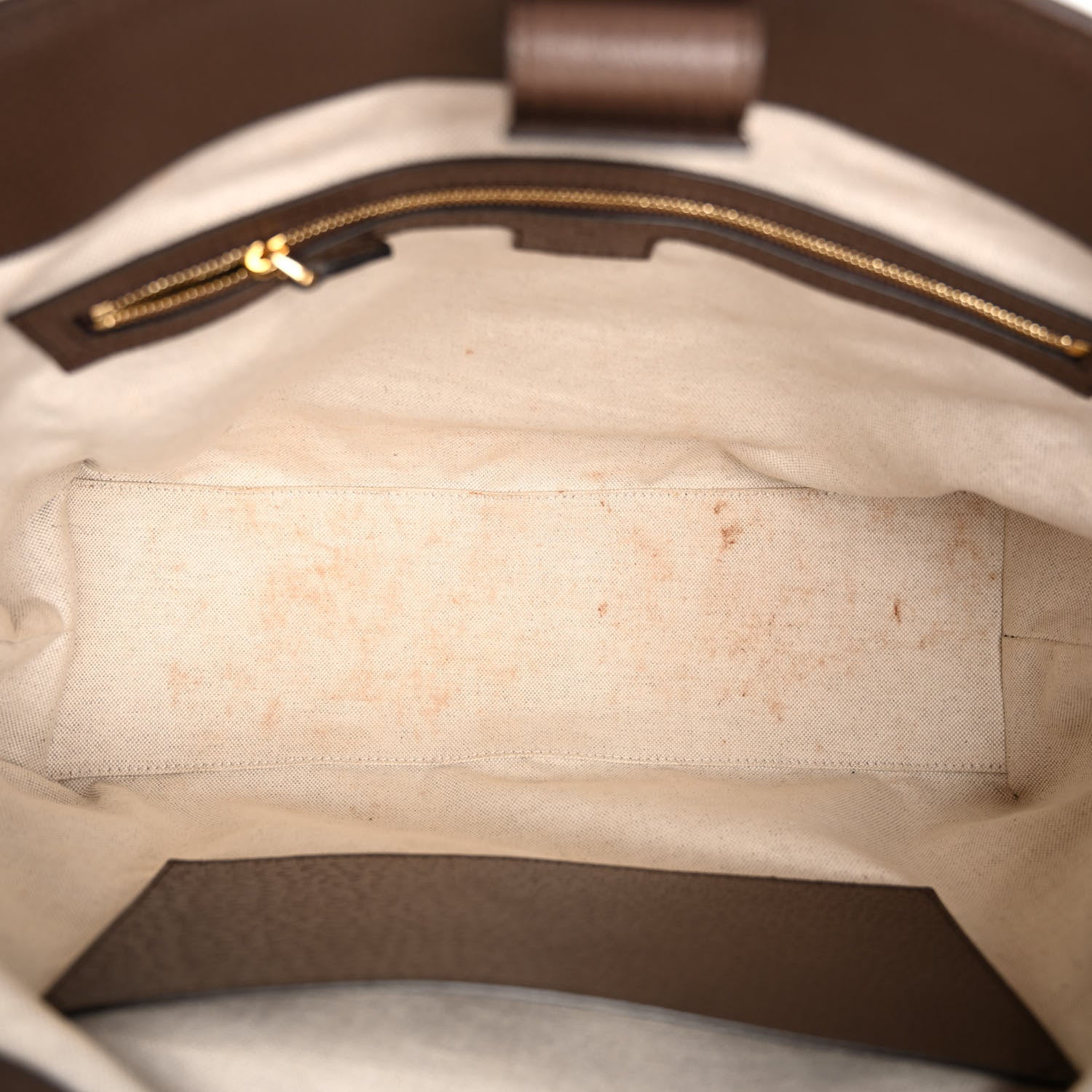 Gucci Monogram Jumbo GG Textured Dollar Calfskin Web Medium Ophidia Shopping Tote Camel Ebony 5 of 9