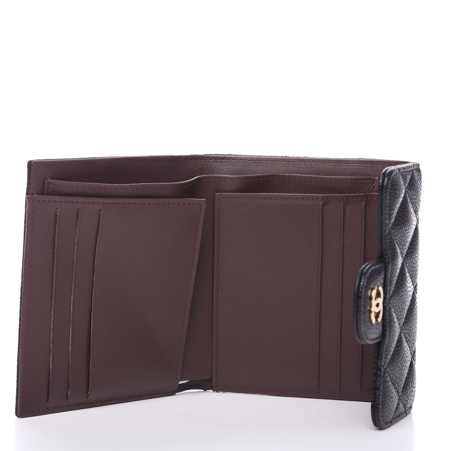 Chanel Caviar Quilted Compact Flap Wallet Black 4 of 9