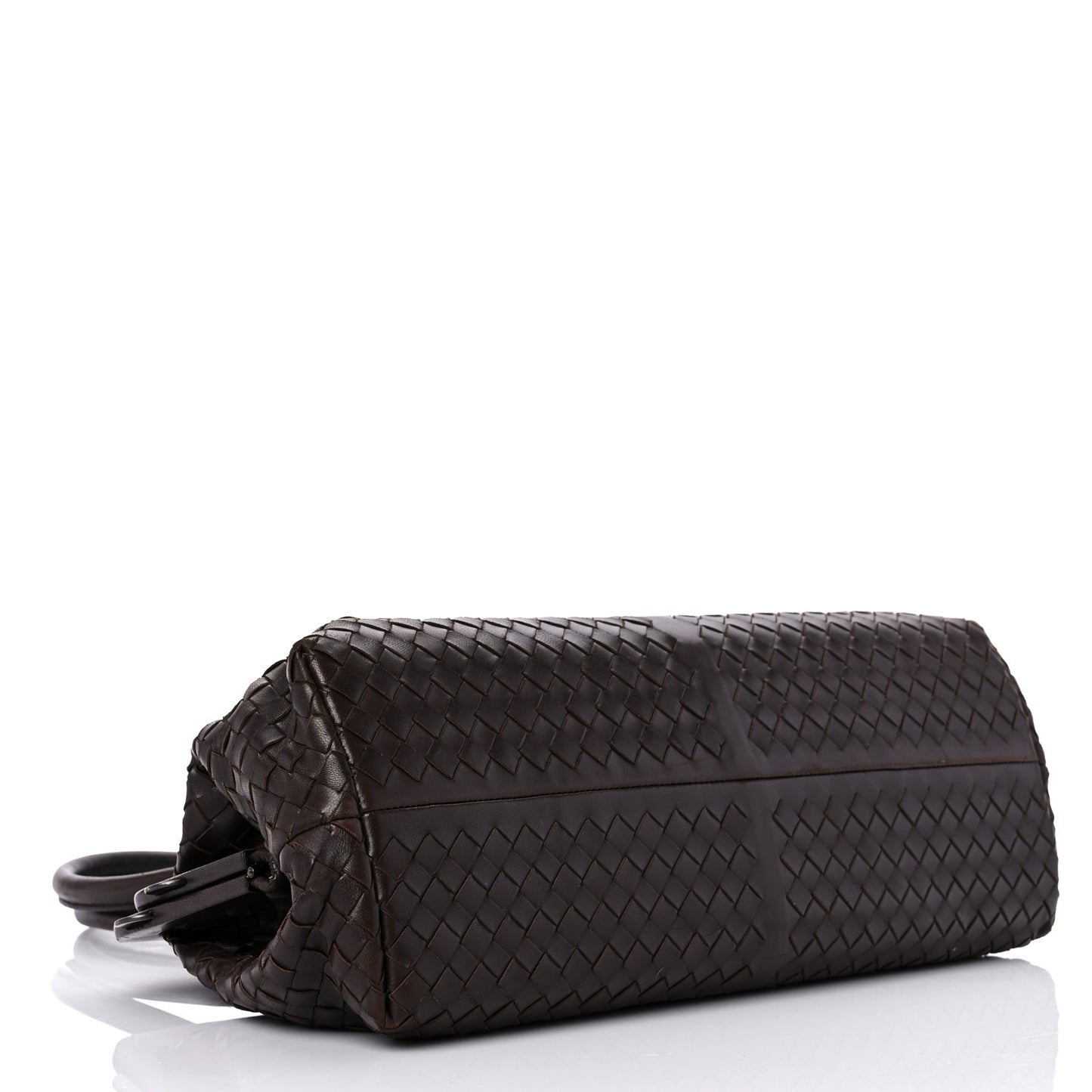 Nappa Intrecciato Frame Shoulder Bag Ebano