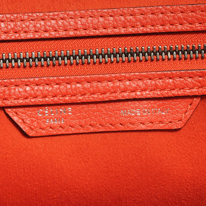 Celine Drummed Calfskin Mini Luggage Bag Vermillion 7 of 8