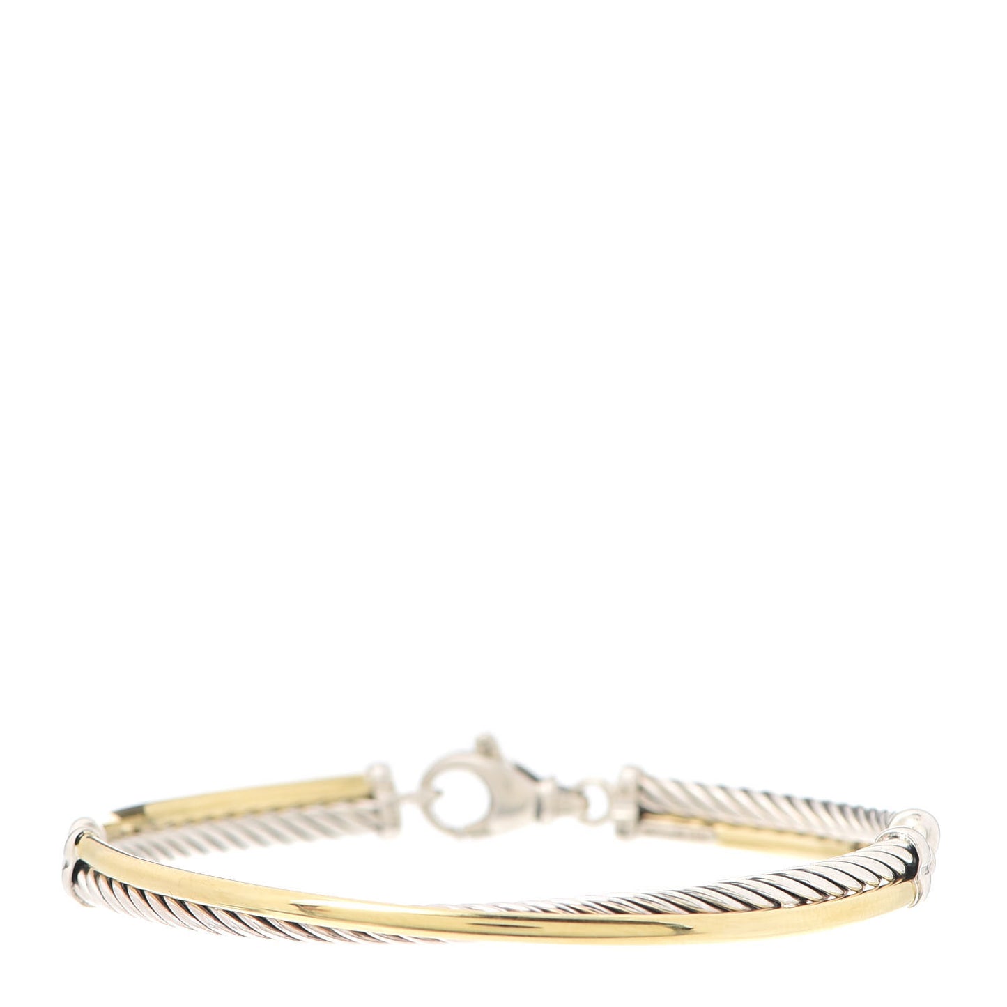 Sterling Silver 18K Yellow Gold 3mm Crossover Bracelet