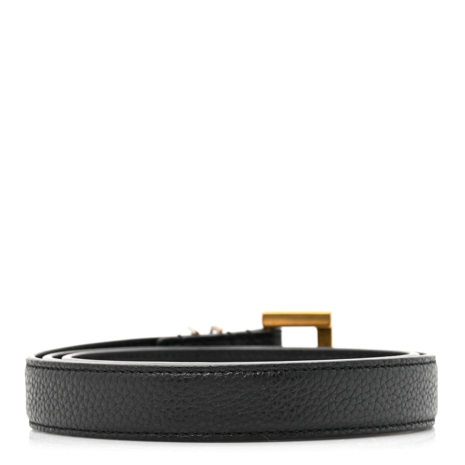 Gucci Grained Calfskin Monogram Cassandre Square Buckle Belt 70 28 Black 70/28 Black 2 of 4