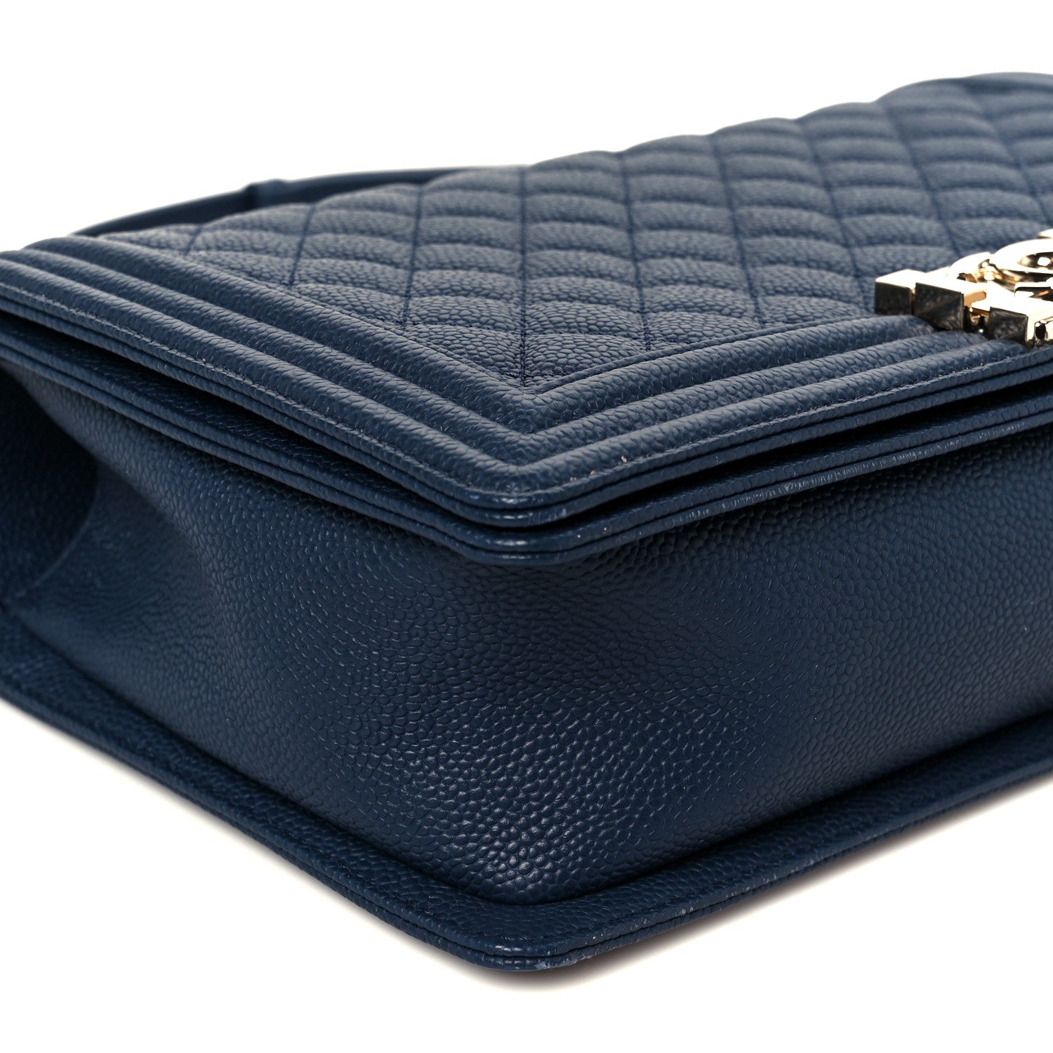 Chanel Caviar Quilted New Medium Boy Flap Blue 9 of 11