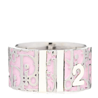 Christian Dior Silver Logo Ring 57 8 Pink 1 of 4