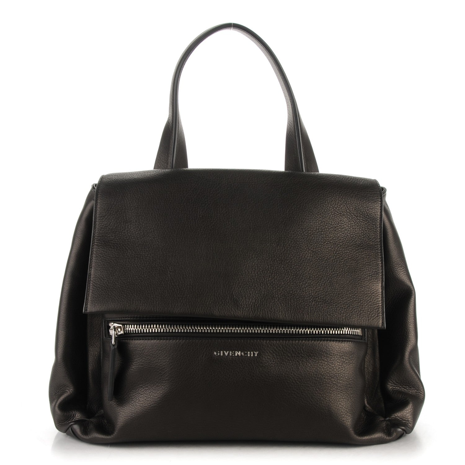 Givenchy Waxy Grained Calfskin Medium Pandora Pure Flap Bag Black 1 of 7